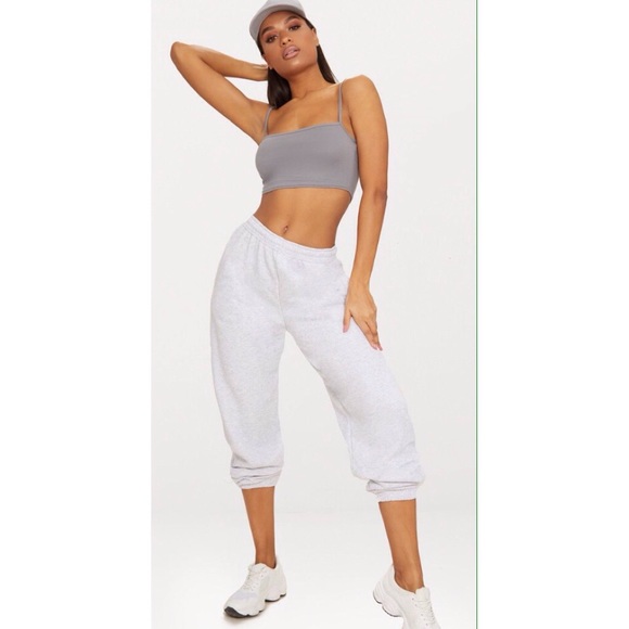 PrettyLittleThing Pants - Gray High Waisted Jogger